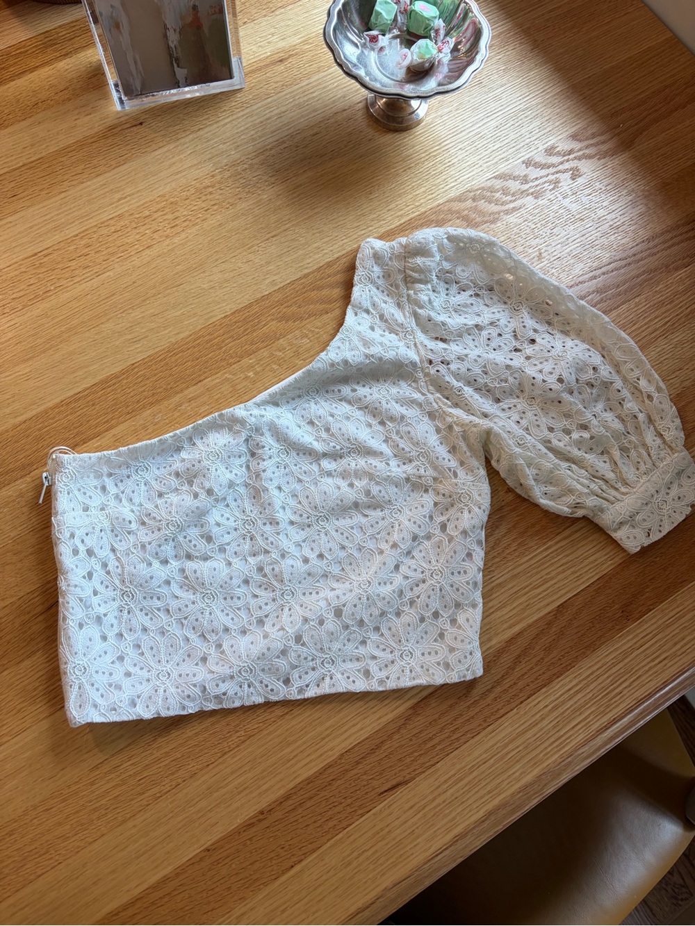 Topshop White Blouse with Branded Neck Label